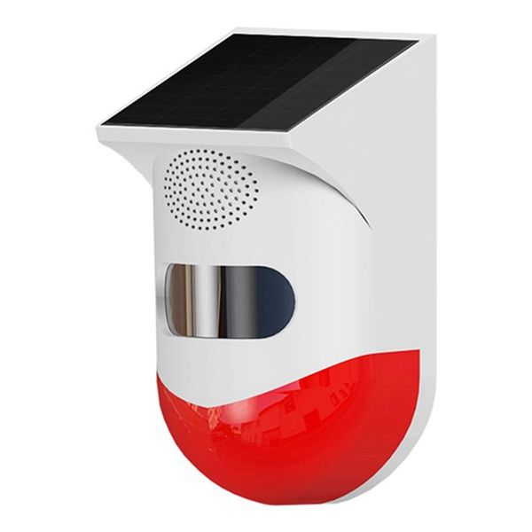 

smart home sensor wireless solar infrared alarm detector siren motion for garden yard outdoor, voice broadcast