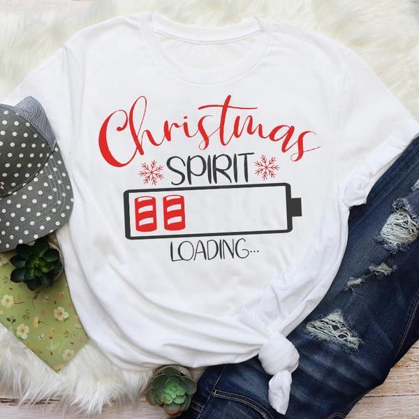 

women printing clothing 90s short sleeve fashion merry christmas print lady female graphic tees clothes t shirt t-shirt, White