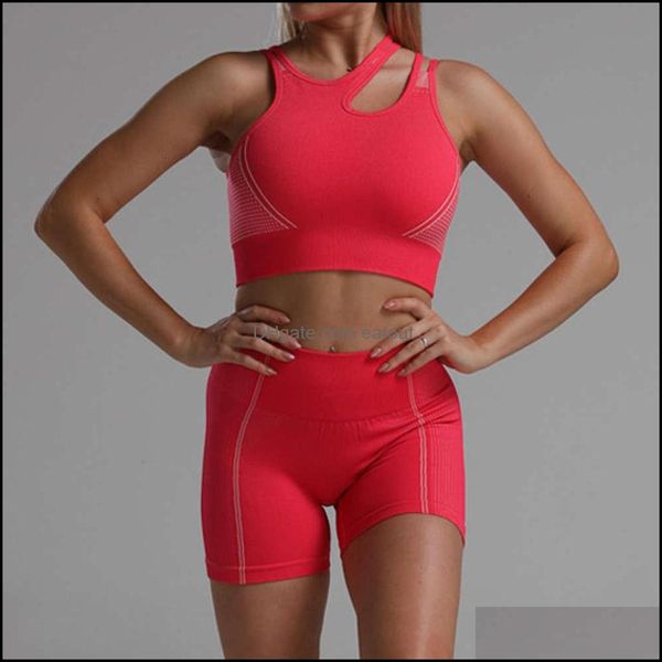 

outfits exercise wear athletic outdoor apparel & outdoorsworkout clothes for women seamless fitness yoga set padded sports bra short sleeve, White;red