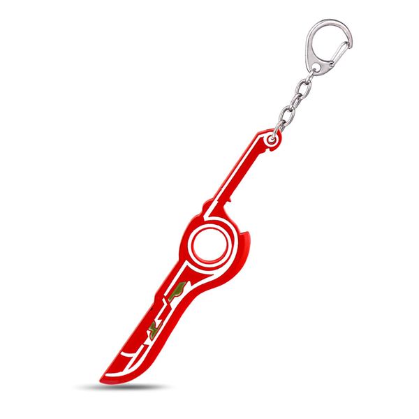 

game anime xenoblade chronicles shulk weapon red sword monado alloy keychain keyring key chains accessories, Silver