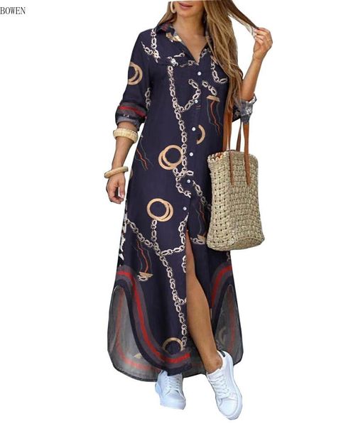 

casual dresses letter camouflage printed long dress women split sleeve loose female maxi summer 2021 fashion lady vestidos, Black;gray