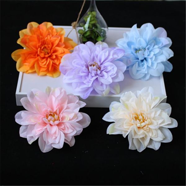 

decorative flowers & wreaths 25pcs 14cm artificial silk dahlia heads for wedding flower wall decoration gift box scrapbooking craft head eu3