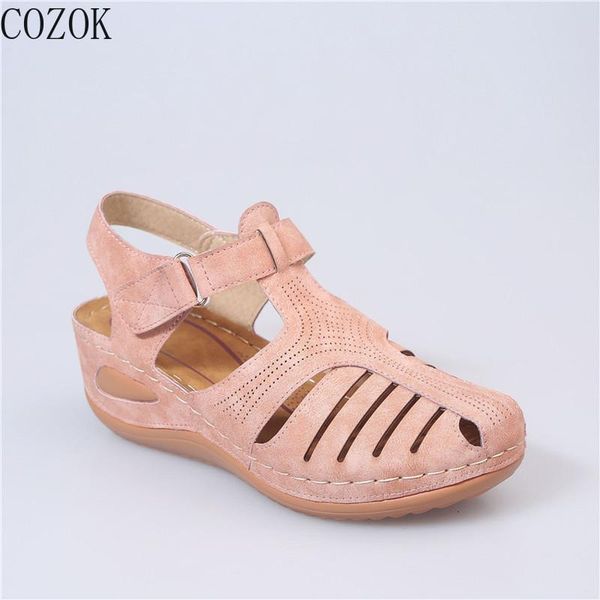

sandals 2021 ladies casual retro style car stitching vamp fashion outdoor women, Black