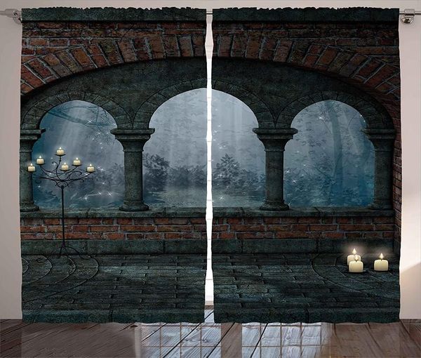 

curtain & drapes gothic curtains medieval castle at night with old arch and candles middle age misty living room bedroom window