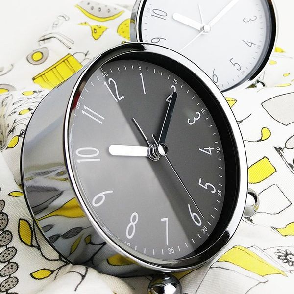 

other clocks & accessories 4 inch creative digital alarm clock bedside fashion modern minimalist metal bedroom small tabledecor silent p