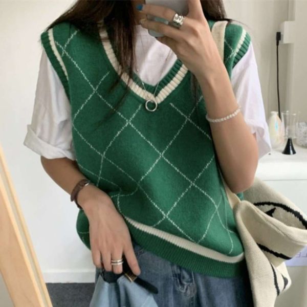 

love tragedy this green autumn mix juezi thickened sweater vest ma jianv, White