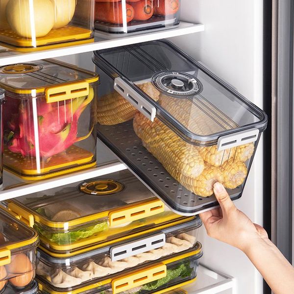 

storage bottles & jars konco kitchen box timekeeping refrigerator food container pet fresh organizer for vegetable fruit