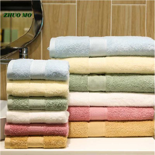 Asciugamano Asciugamani da bagno in cotone di alta qualità Set per adulti Morbido grande solido Bianco Blu Viaggio Bagno Doccia Amanti Regalo T039