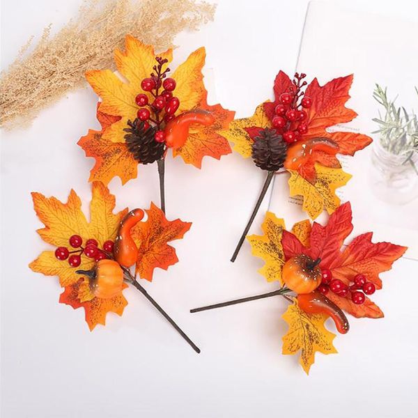 

decorative flowers & wreaths artificial pumpkin berry pine cone branch christmas tree halloween hanging wall decor harvest festiv
