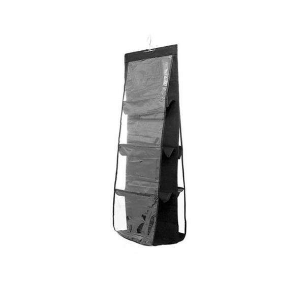 

storage boxes & bins 8pocket hanging handbag organizer for wardrobe closet transparent bag non-woven holder pvc with hanger