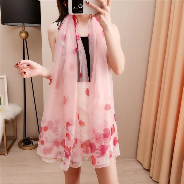 

chains j1145 fashion trendy women's long printed scarf wrap ladies shawl girl silk beach beauty women accessory gifts, Silver