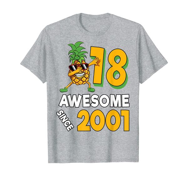 

18th birthday pineapple dabbing gift for 18 years old teens t-shirt, White;black