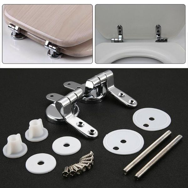 

toilet seat covers 2pcs chrome hinges with fittings replacement mountings universal effect