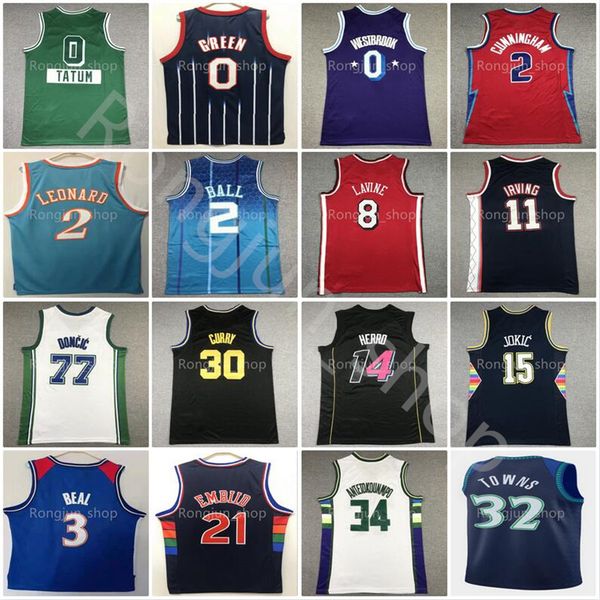 

2021-22 basketball anthony westbrook green irving durant towns beal randle rose lowry vanvleet lillard jokics embiid morant curry ball donci, Black;red