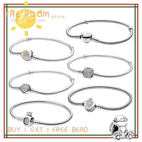 100% Real 925 Sterling Silver Pando Pando Pulseira Fit Original Love Snake Charms Bangle DIY de alta qualidade jóias para mulheres