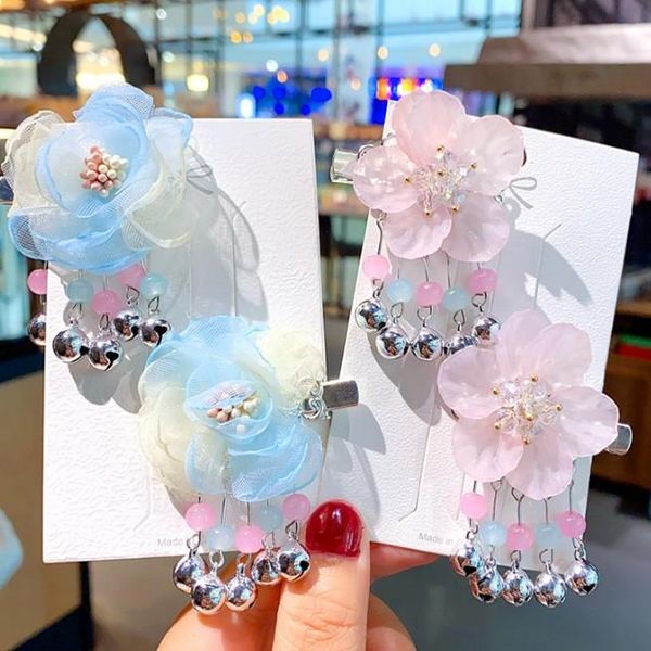 

hair clips & barrettes hanfu resin flower personality children girls hairpin headwear clip chinese ancient style vantage fashion accessories, Golden;silver