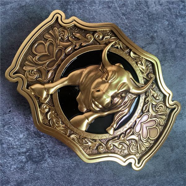 

2021 new chinese style brass bull for classical leather man belt buckle bk0090 qel8, Slivery;black