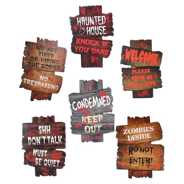 

greeting cards 6pcs decorations party props scary garden layout sianboards