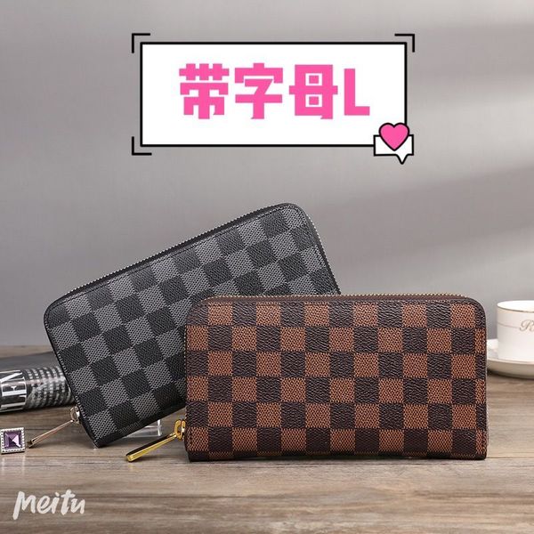 

classic gg's louis's vutton's vittonings lvs ysls bag luxury design single zip wallet clutch handbag genuine leather evening