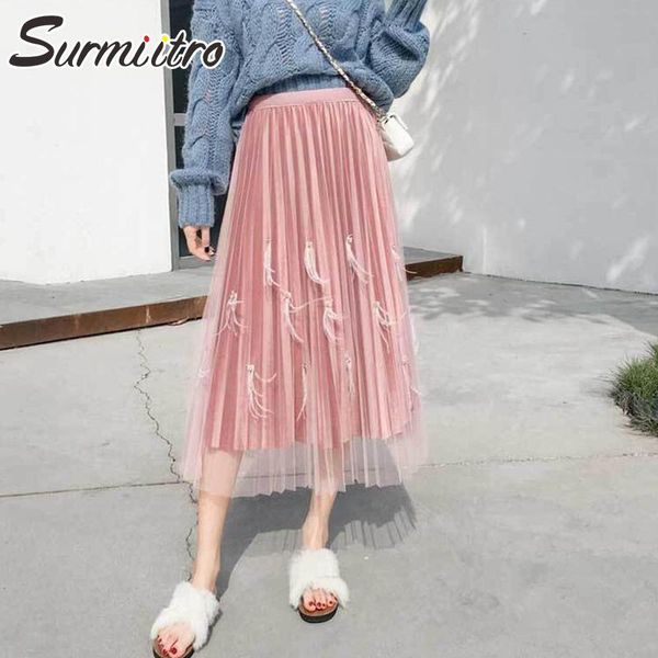 

skirts velvet tassel pleated skirt women 2021 autumn winter fashion long korean elegant high waist female a-line school, Black