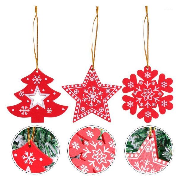 

christmas decorations 24pcs wooden ornaments pretty creative cutouts for party