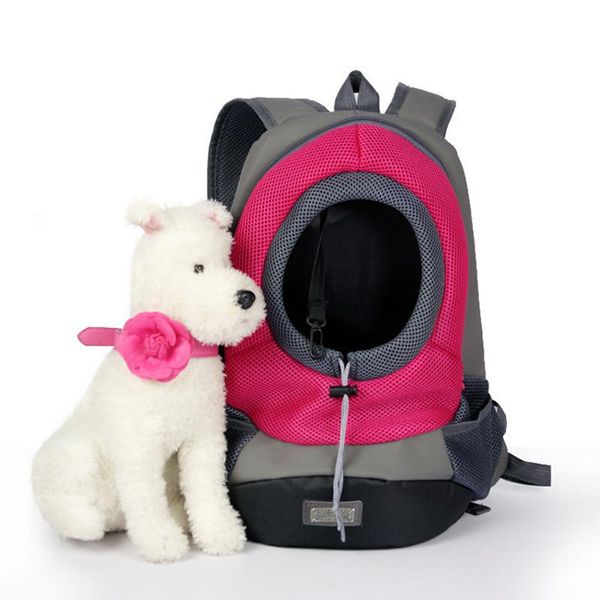 

nylon portable travel pet dog front bag head out double shoulder pet dog carrier backpack outdoor breathable mesh backpack