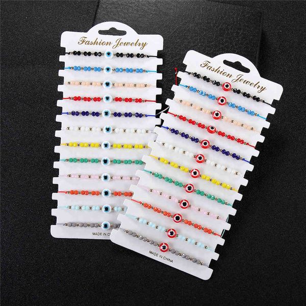 

crystal rice string beads weaving devil's set glass eye beads bracelet 12, Golden;silver