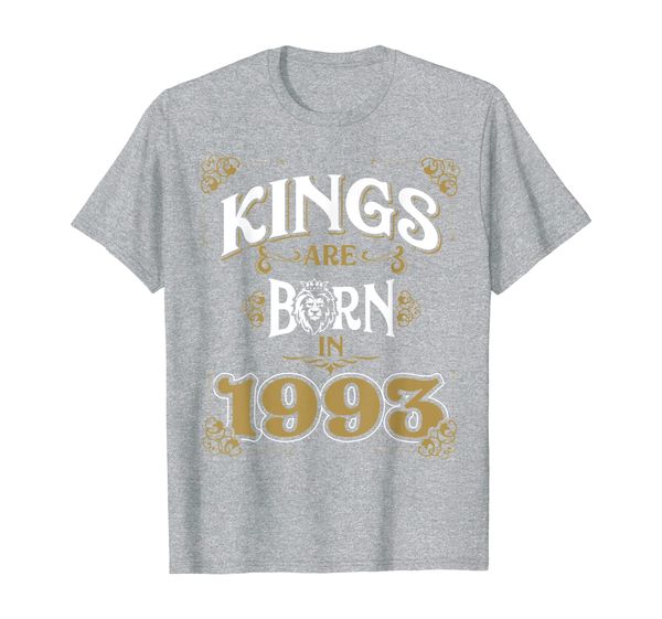 

mens kings are born in 1993 bday gifts 26th birthday t-shirt, White;black