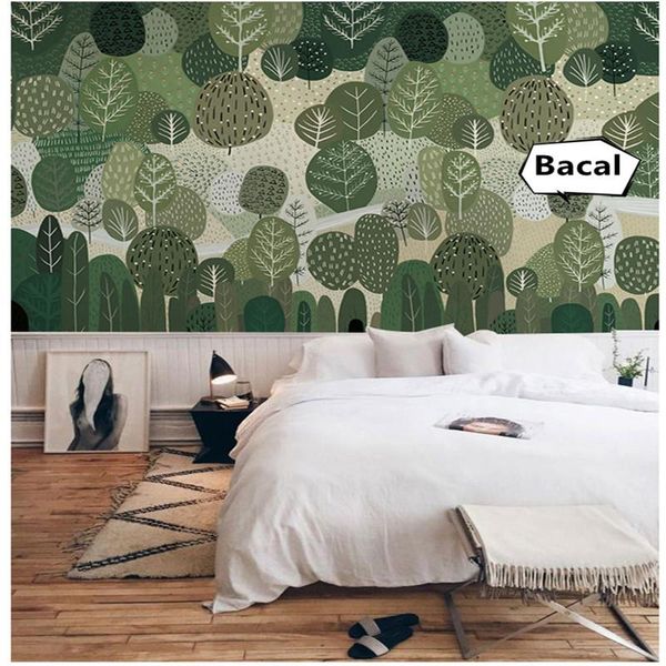 

wallpapers forest nordic style wallpaper living room tv background wall creative non- woven customized seamless