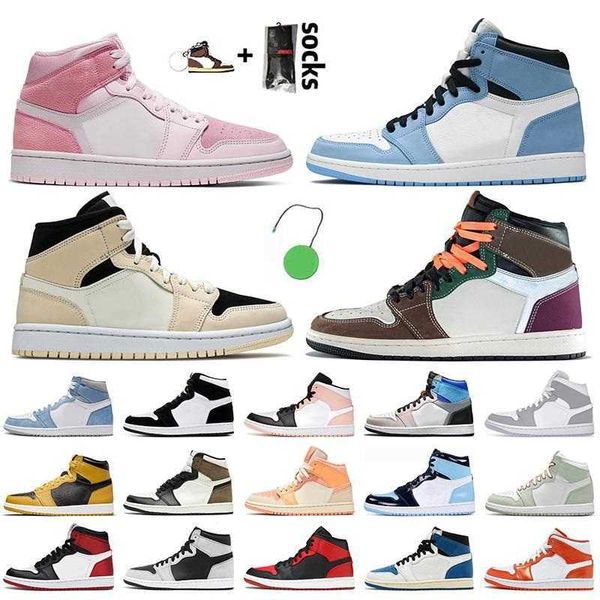 

jumpman 1 1s basketball shoes mid digital pink barely orange high og university blue hand crafted hyper royal seafoam prototype mens