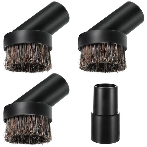 

table cloth horse hair round dust brush vacuum attachment with 1-1/4 to 1-3/8 inch hose adapter