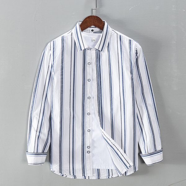 

2021 spring long-sleeved new style striped shirt brand trend casual shirts for men clothing mens chemise camisa 6p79, White;black