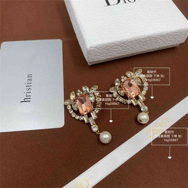 

2021 luxury designer jewelry the letter pearl earrings over d's, Silver