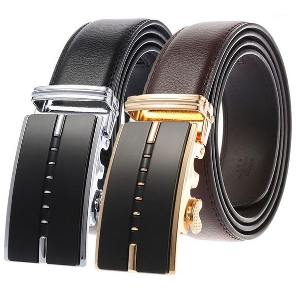 

belts genuine leather for men gold silver buckle jeans belt cowskin casual business cowboy waistband gifts1, Black;brown