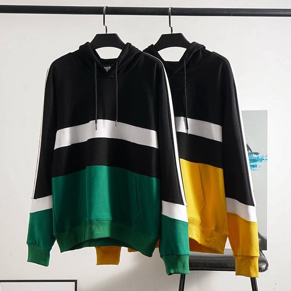 

causal mens cotton hoodies sport hooded jumper men pullover sweater hip hop streetwear contrast design s-2xl good quality #3816, Black