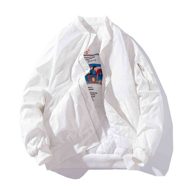 

winter bomber men women air force pilot et solid fashion casual baseball coat male couple autumn white black pink