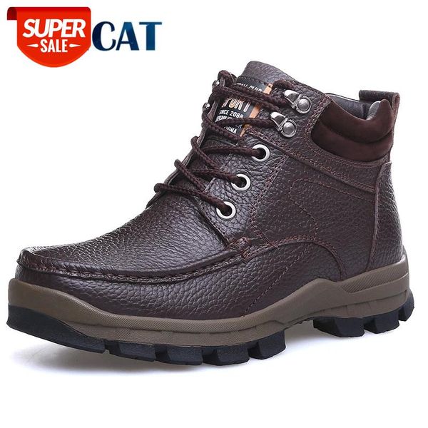 

vancat winter brand big size men shoes men's boots genuine leather warm snow boots casual men motorcycle botas hombre #lv69