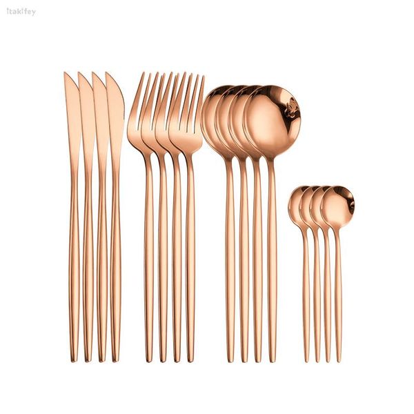 

24pieces/set stainless steel cutlery set gold tableware set tablewellware dinnerware knives forks spoons for restaurant