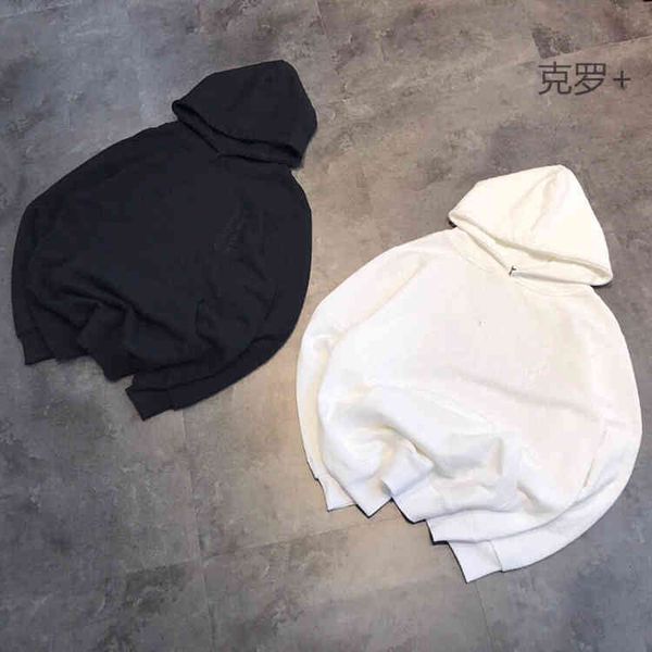 

crocker jacquard full print embroidered hoodie for couples in spring of, Black