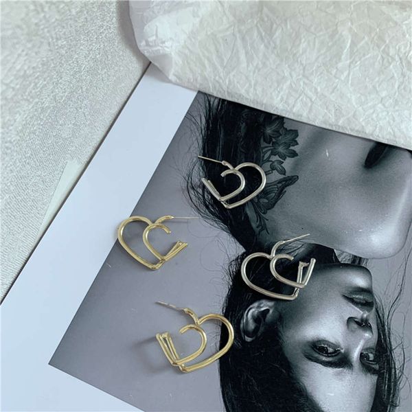 

hbp fashion japanese korean style s925 silver needle double notched peach heart simple and exquisite girl personality earrings