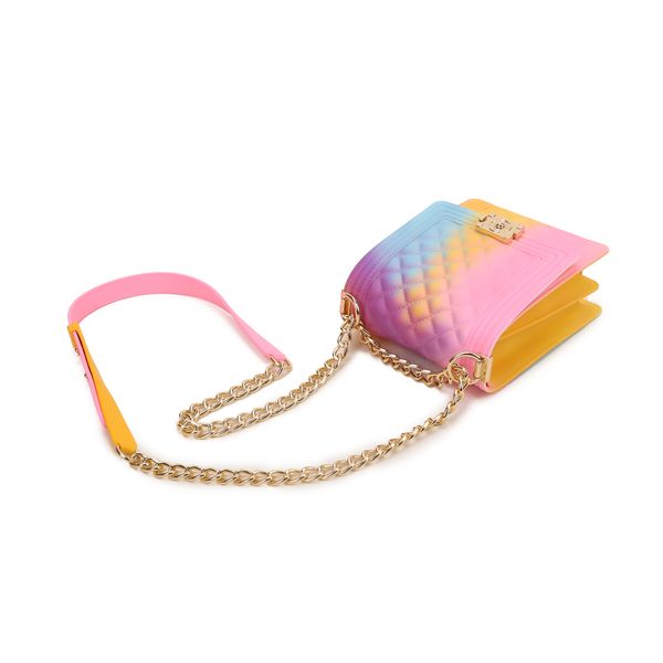 

fashion sell handbag candy jelly bag waterproof rainbow crossbody bag