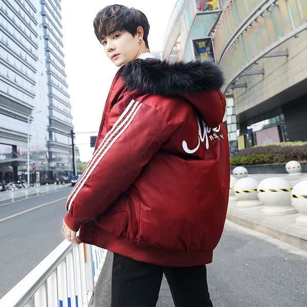 

2021 new men coats thicken warm winter jackets male parka hooded outwear cotton-padded jacket korean fashion man clothes svq6, Black