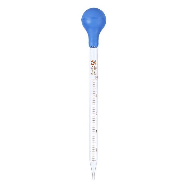 

lab supplies 10ml dropper pipette glass scale line measuring dropping pipet blue rubber head pipettes