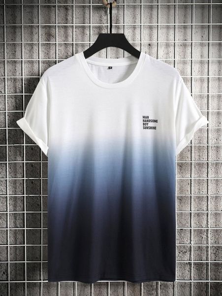 

men letter graphic ombre tee n1mi#, White;black