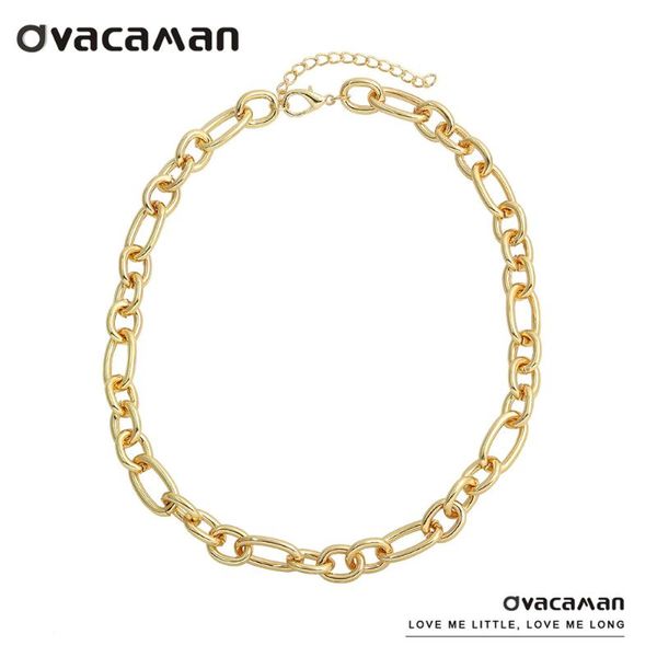 

chains dvacaman punk gold color chunky chain choker necklaces for women fashion irregular round clavicle necklace jewelry party hip hop, Silver