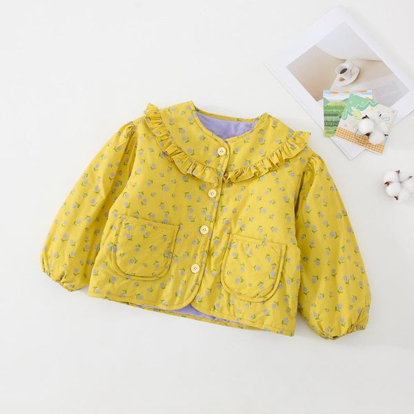 

jackets girls boys coat jacket plus velvet thicken 2021 yellow warm winter overcoat sport cotton kids children's clothes, Blue;gray
