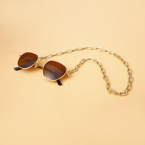

sunglasses frames retro geometry glasses chain u type metal anti-lost non-slip mask simplicity replaceable rope, Silver