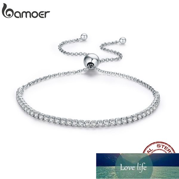 

bamoer 925 sterling silver sparkling strand bracelet women link tennis bracelet silver jewelry 3 colors scb029 factory price expert design q, Black