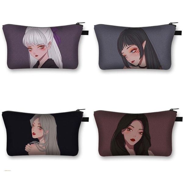 

cosmetic bags & cases cartoon cute girl bag ladies fashion beautiful girls makeup canvas organizer