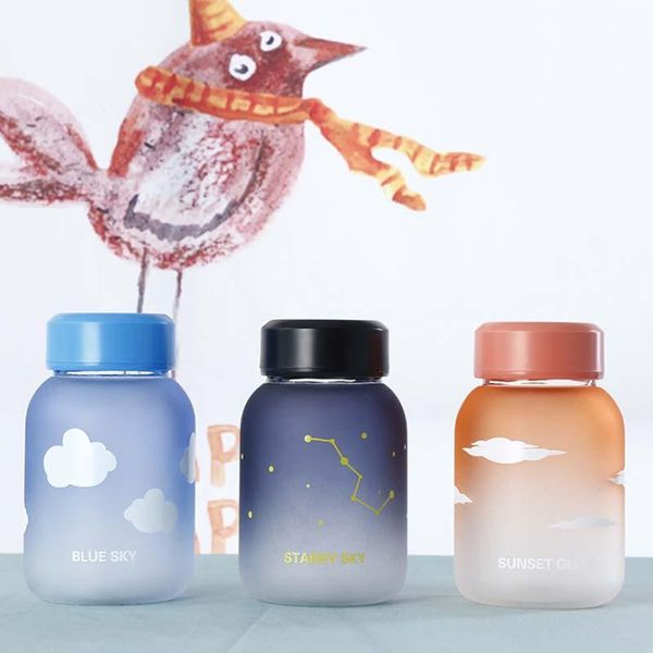 

water bottles sports glass portable leak proof juice bottle 1 set travel space bike hiking wide mouth 600ml cute drinkware